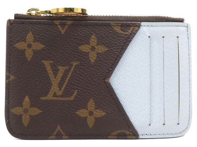 Tarjetero Monogram Louis Vuitton Castaño Azul claro Monograma