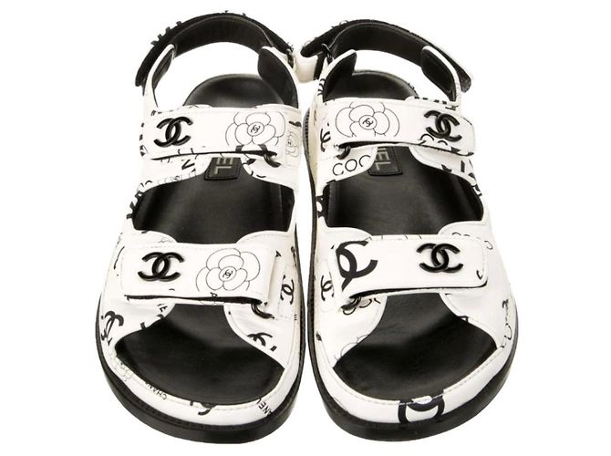 Sandali Dad Chanel 37 Nero Bianco