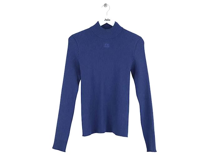 Courreges Blauer Pullover 