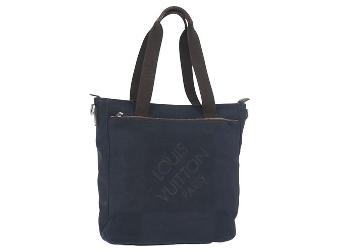 LOUIS VUITTON Bolsa Tote John Gruer Damier Geant Marinho N48089 LV Auth bs33788 Azul marinho