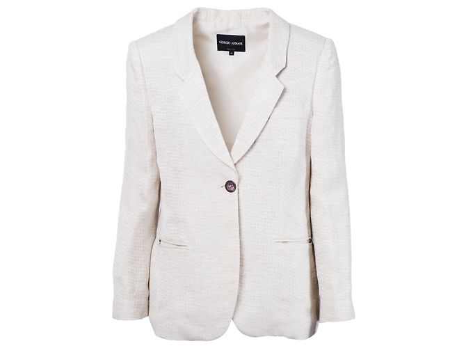 Beige Strukturierte Blazer von Giorgio Armani