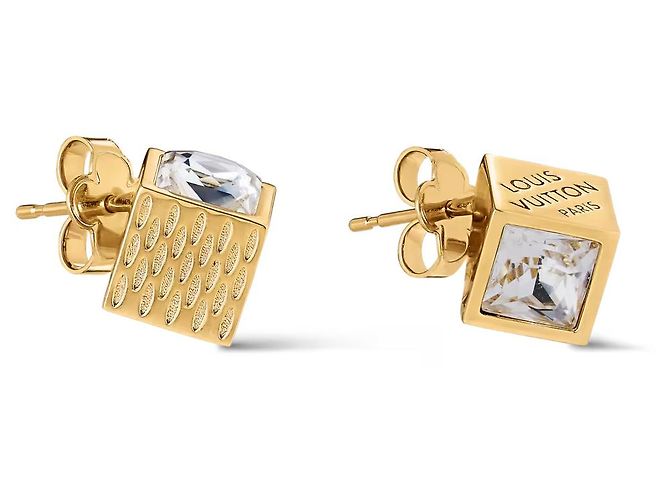 Boucles d'oreilles Louis Vuitton Cube dorées