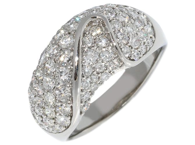 Autre Marque Anello con diamante in Pt900 Argento