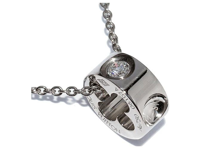 Colar de diamante em ouro branco Au750 Louis Vuitton Empreinte Prata