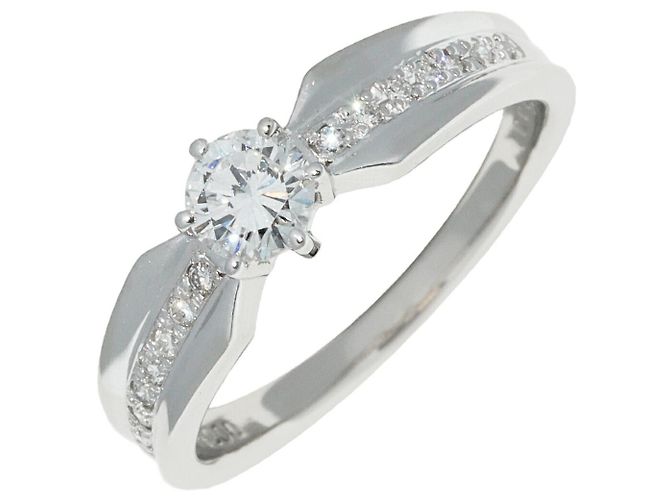 Autre Marque Pt900 Diamantring Silber