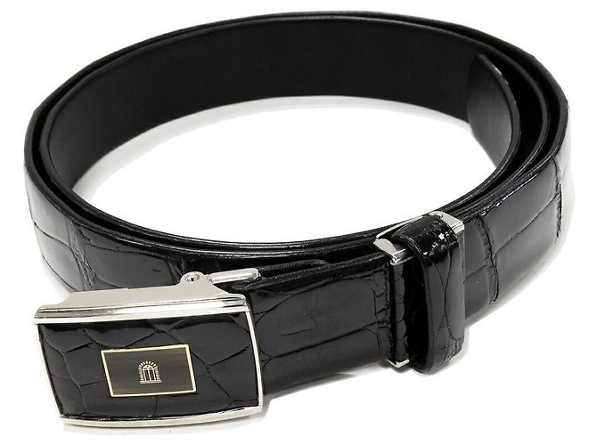 Autre Marque Cinto de crocodilo Takeo Nishida Preto