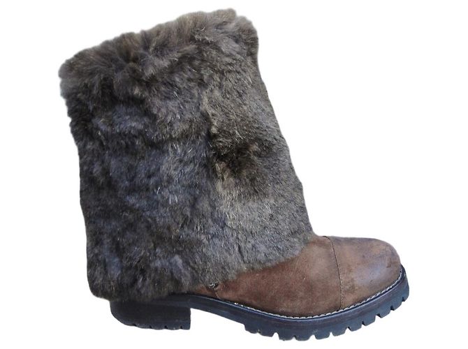 Sartore Nubuck Ankle Boots with Removable Fur