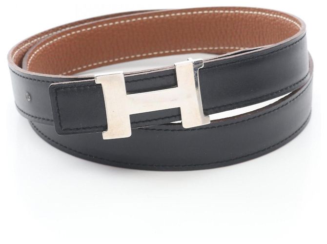 Cinto H Constance da Hermès Marrom Preto Dourado