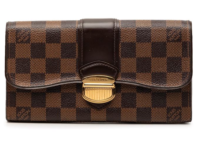 Cartera Sistina Damier Ebene Marrón Louis Vuitton Castaño