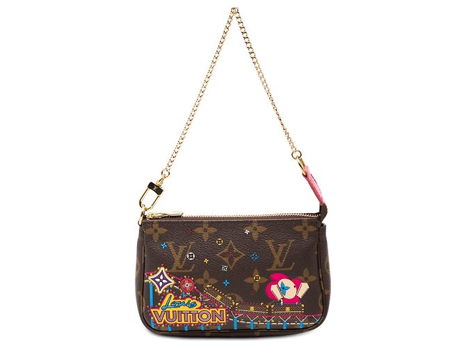 Mini Pochette Accessoires Vivienne Noël en Monogram Marron Louis Vuitton