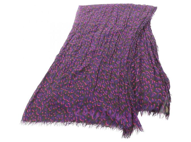 Sciarpa in seta e cashmere Louis Vuitton Nero Porpora 