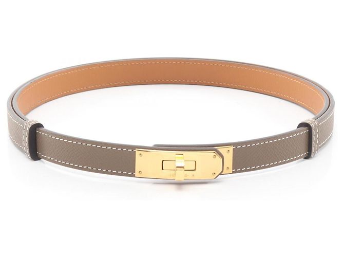 Hermès Cinturón Hermes Kelly en gris Castaño