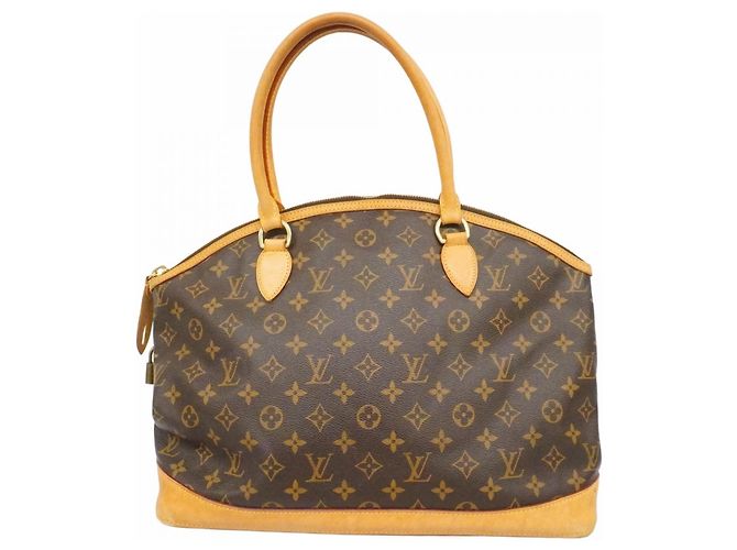 Borsa a mano orizzontale Lockit Monogram Louis Vuitton Marrone