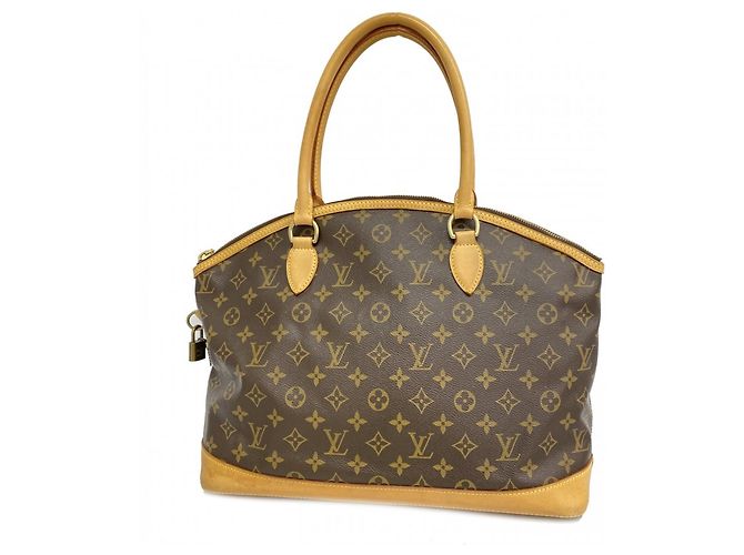 Louis Vuitton Monogram Lockit Horizontale Handtasche Braun