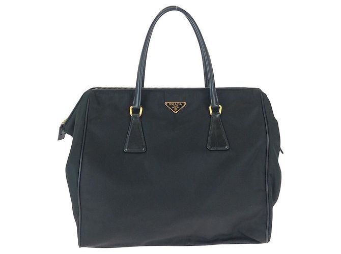 Bolso de hombro 2 en 1 de nylon con placa de logo triangular Tessuto de Prada Negro