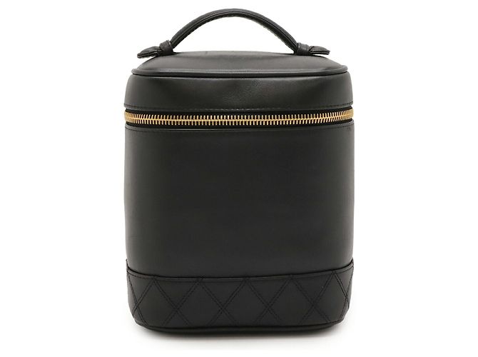 Chanel Bicolore Leather Vanity Bag Black