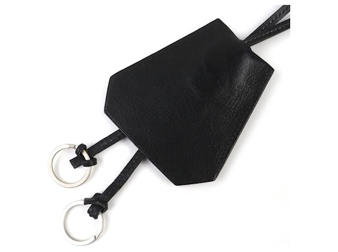 Hermès Clochette Leather Necklace Black 