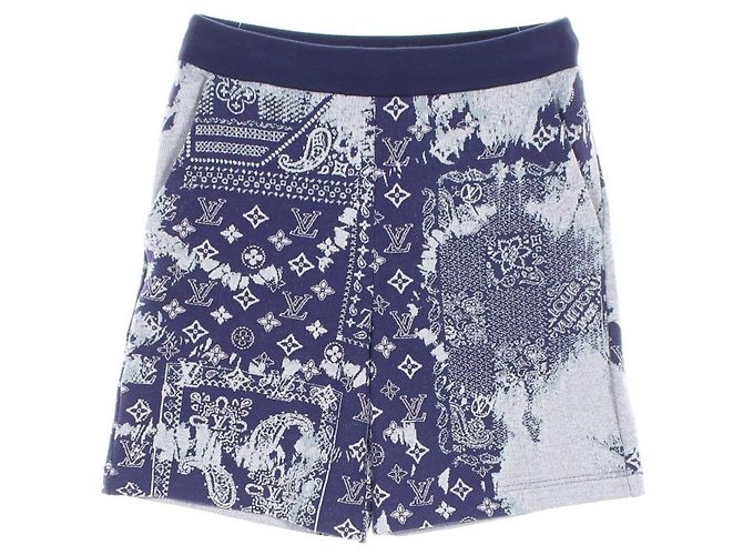 Shorts in cotone Monogram Louis Vuitton Blu Blu navy