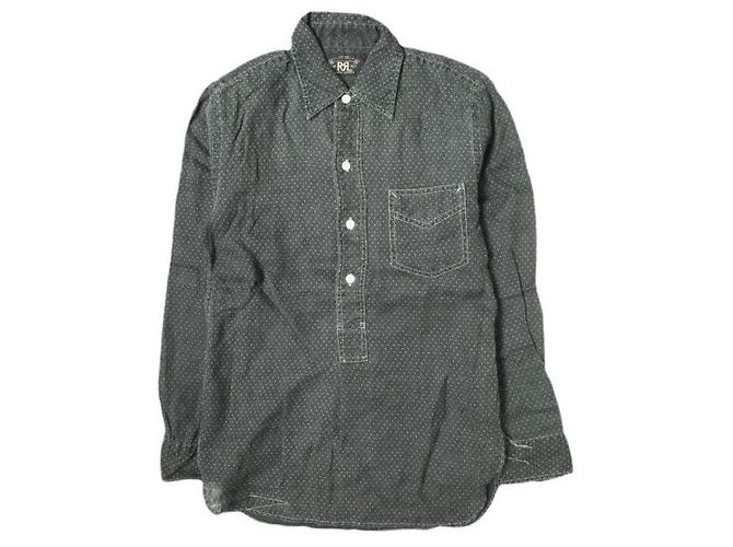 Ralph Lauren RRL POLKA DOT LINEN Pullover Shirt Black