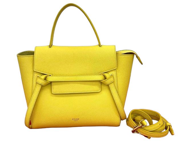 Céline CELINE Belt Bag Leather 2way bag Jaune