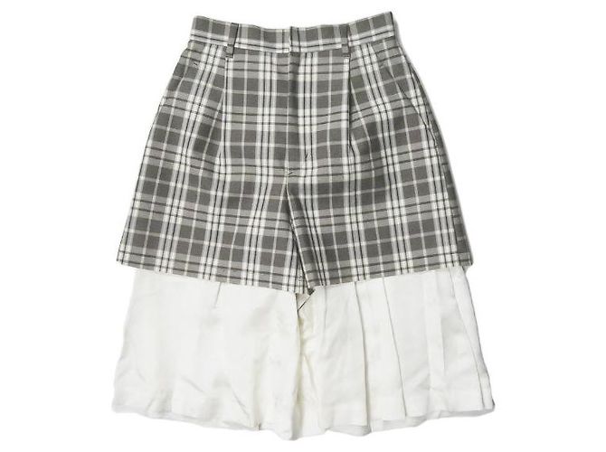 Autre Marque Shorts Toga Check Marrom Cinza