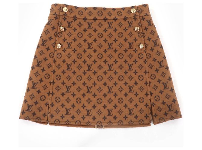 Wollrock mit Monogramm von Louis Vuitton Braun
