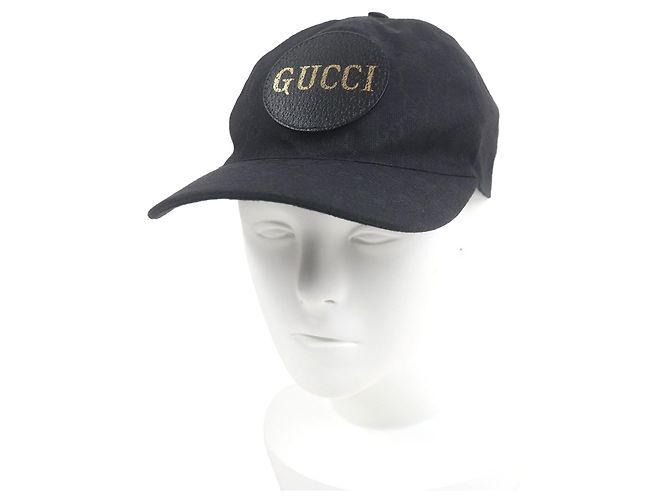 Gucci GG Canvas Logo Patch Baseball Cap Black