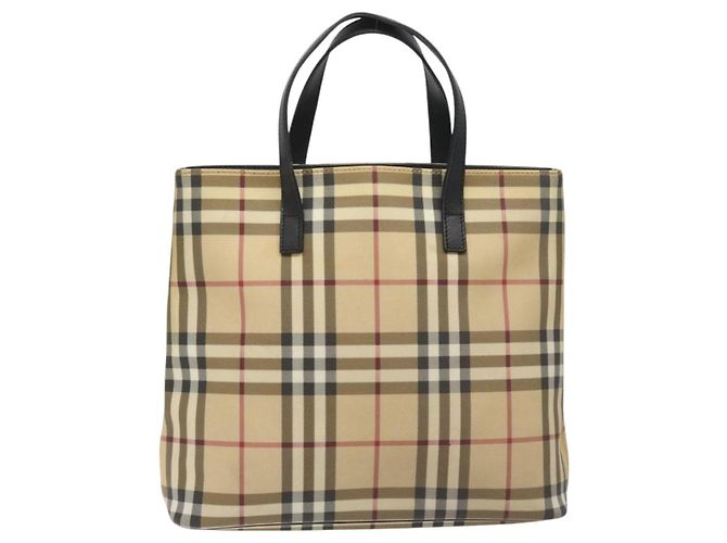 Burberry Nova Check Tote canvas check pattern Small Beige