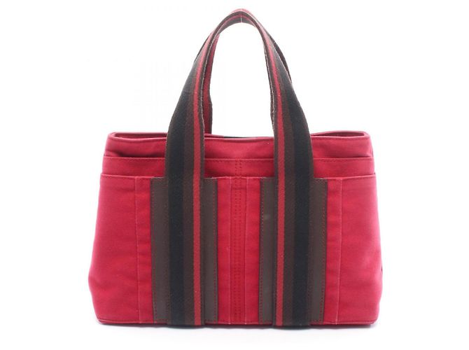 Bolsa Tote PM Troca Horizontal Hermès Marrom Vermelho