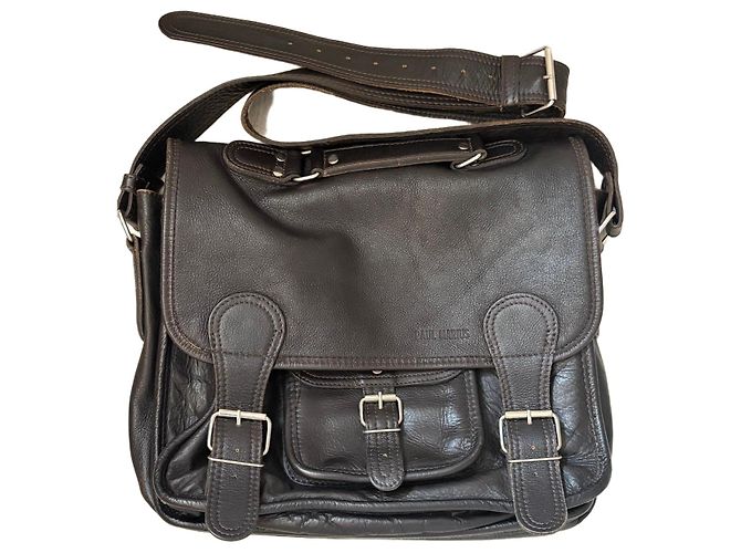 Autre Marque Bolsa de ombro de couro marrom Paul Marius