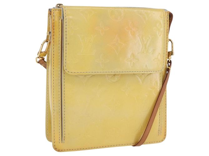 LOUIS VUITTON Monogram Vernis Motto Accessory Pouch Gris M91030 LV Auth ARZ024 Grey