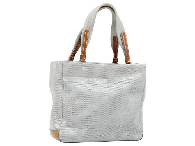 Bolsa de esporte PRADA em nylon prata Auth BSZ195