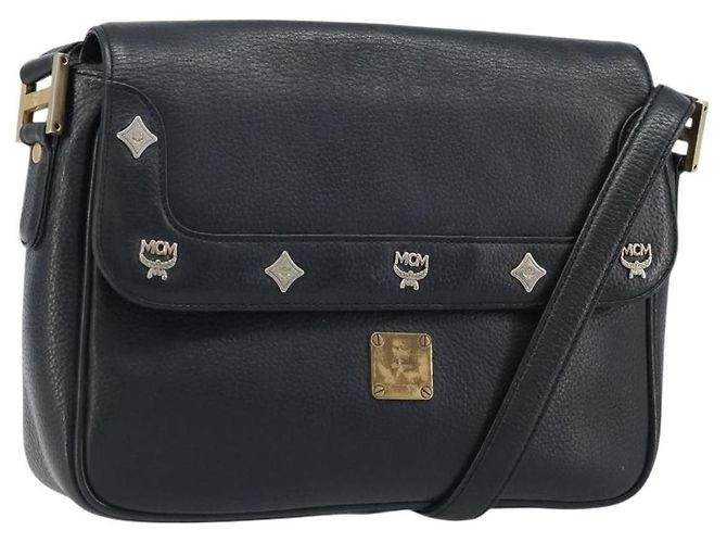 Borsa a Spalla MCM in Pelle Nera Oro Auth mr2156 Nero D'oro