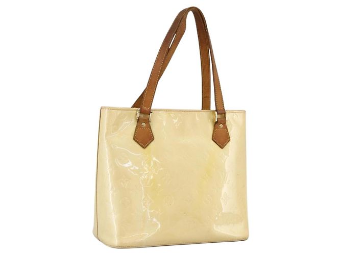 LOUIS VUITTON Sac à main Monogram Vernis Houston Perle M91342 LV Auth 170050