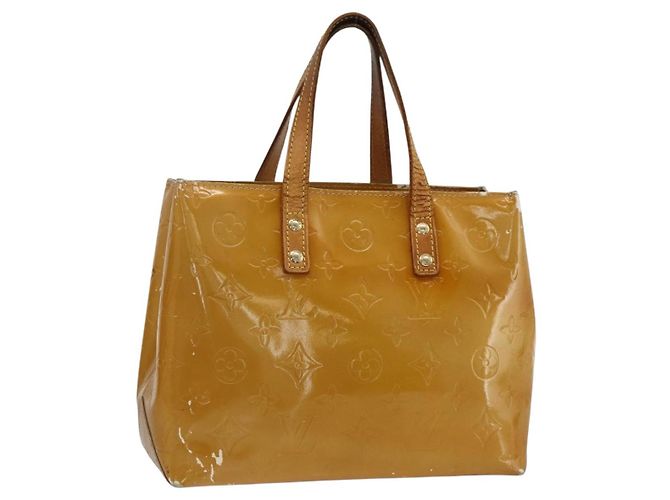 LOUIS VUITTON Monogram Vernis Reade PM Bolso de Mano Beige M91144 LV Auth ka3100