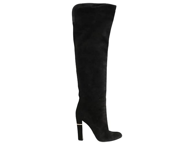 Sergio Rossi Schwarze Wildlederstiefel