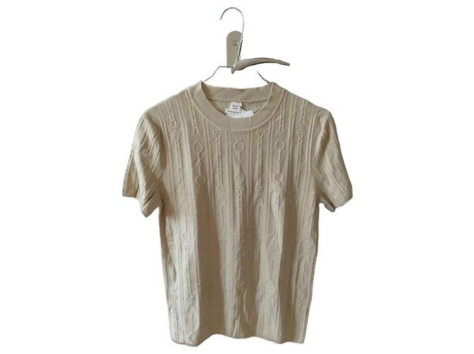 Hermès Beiger Strick-T-Shirt
