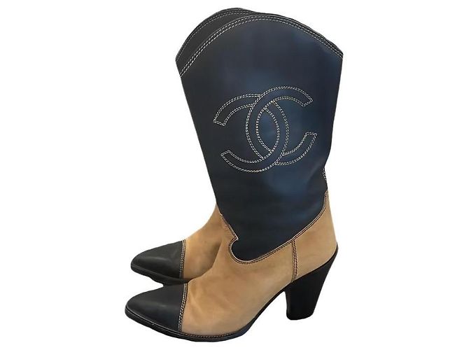 Botas de vaquero de cuero Chanel Multicolor
