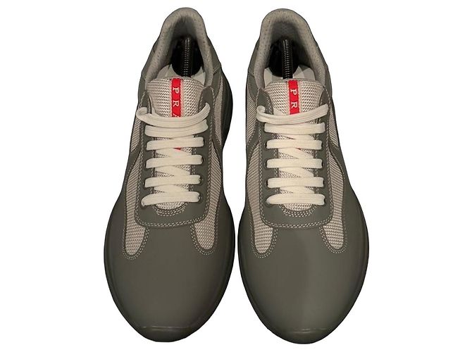 Baskets Prada Grises Cuir Maille