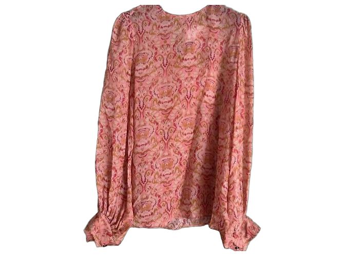 Blusa Max Mara de seda con botones arlequín Multicolor