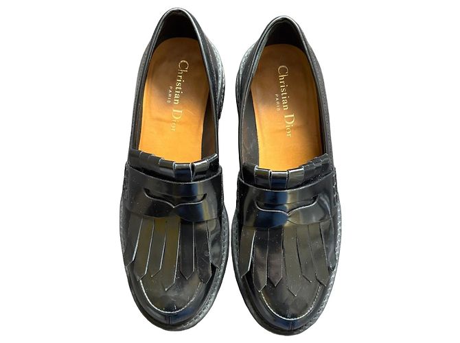 Mocassini in pelle nera Christian Dior Nero