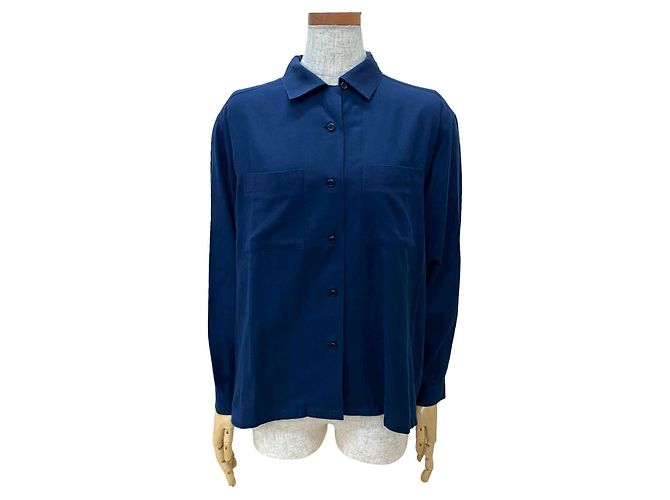 Camicia a maniche lunghe in cotone Christian Dior Blu Blu navy
