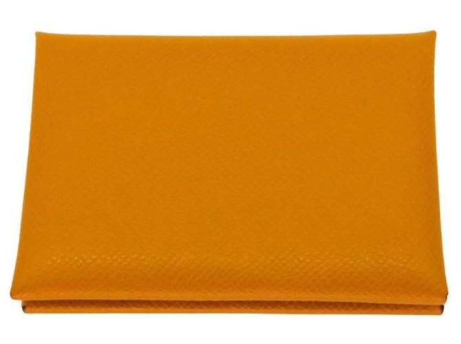 Hermès Hermes Calvi Duo Epsom 2way Coin Case Card Case Yellow