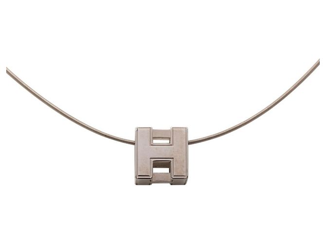Hermès Collana Cage d'H H-Cube in metallo argento Hermes 