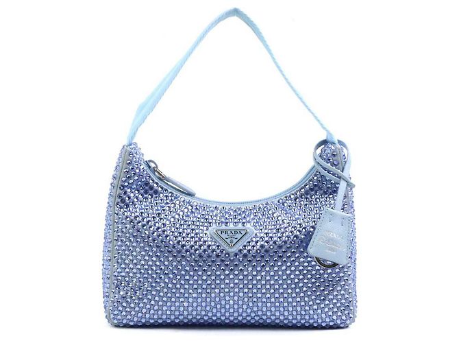 Borsa Prada blu in seta e viscosa 1BC515