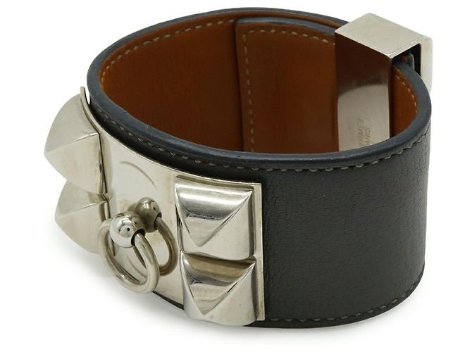 Hermès HERMES Collier de Chien Medor Bracelet Dark grey