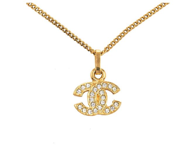 Timeless Collar de strass Chanel Coco Mark Dorado