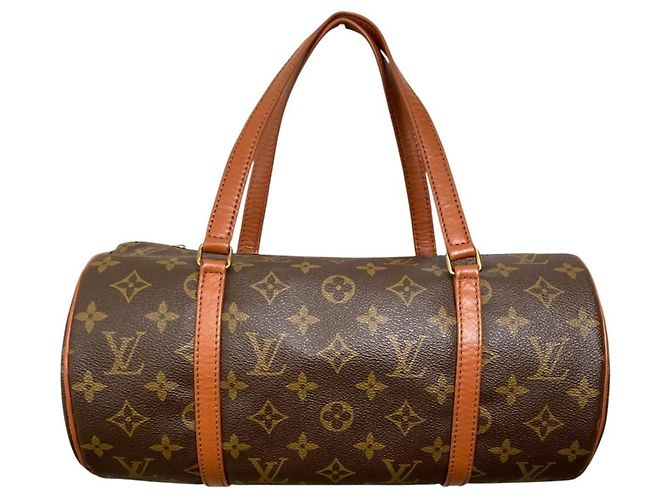 Sac à main Boston Roll Monogram Papillon 30 GM Louis Vuitton Marron Monogramme