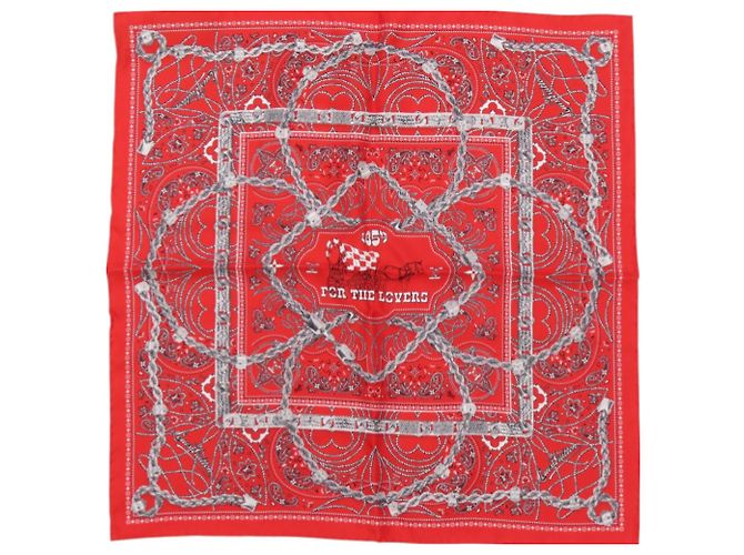 Bufanda de seda roja Louis Vuitton