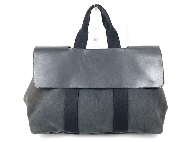 Hermès HERMES Valparaiso MM Bolsa Tote com Aba Preto